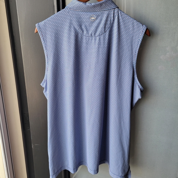 Peter Millar Women's Sleeveless Golf Polo top Collar Buttons Blue Size XL - Picture 3 of 12